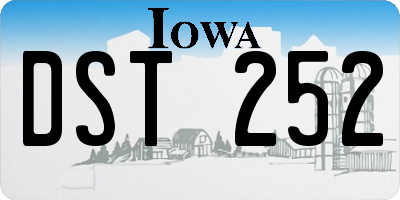 IA license plate DST252