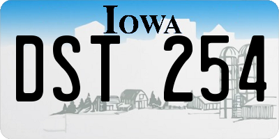 IA license plate DST254