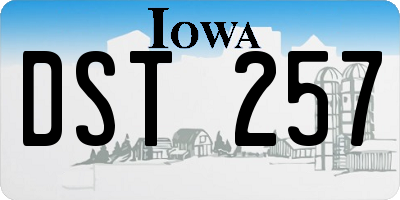 IA license plate DST257