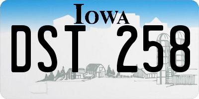 IA license plate DST258