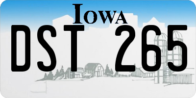 IA license plate DST265
