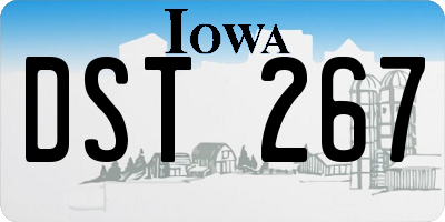 IA license plate DST267