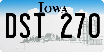 IA license plate DST270