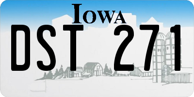 IA license plate DST271