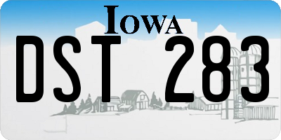 IA license plate DST283