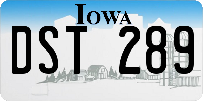 IA license plate DST289