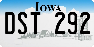 IA license plate DST292