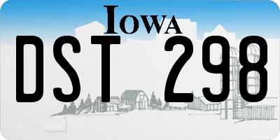 IA license plate DST298