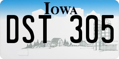 IA license plate DST305