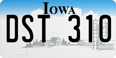 IA license plate DST310