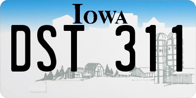 IA license plate DST311