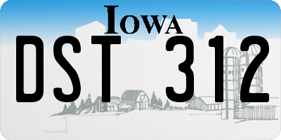 IA license plate DST312