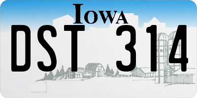 IA license plate DST314