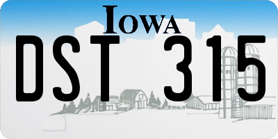 IA license plate DST315