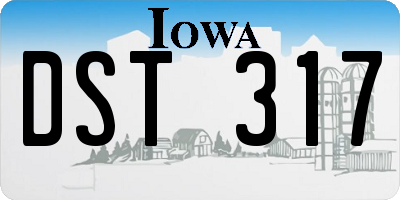 IA license plate DST317