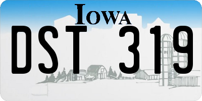 IA license plate DST319