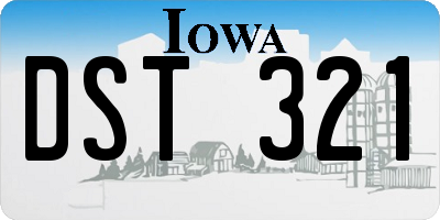 IA license plate DST321