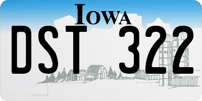 IA license plate DST322