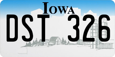 IA license plate DST326