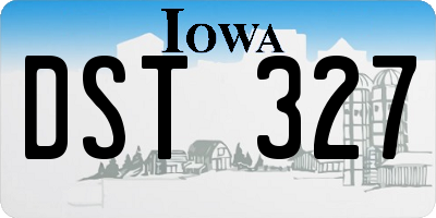 IA license plate DST327