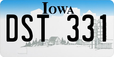 IA license plate DST331