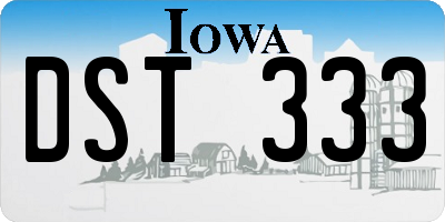 IA license plate DST333