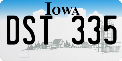 IA license plate DST335
