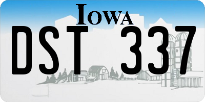 IA license plate DST337