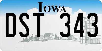 IA license plate DST343