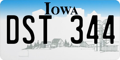 IA license plate DST344