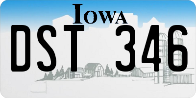 IA license plate DST346