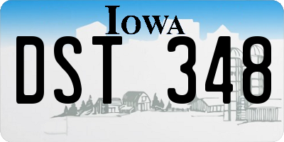 IA license plate DST348