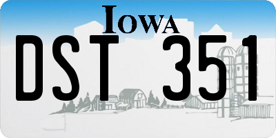 IA license plate DST351