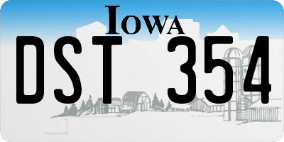 IA license plate DST354