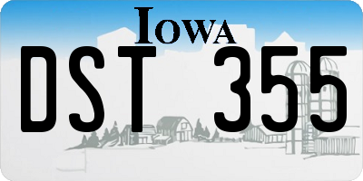 IA license plate DST355