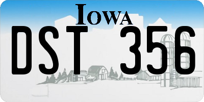IA license plate DST356