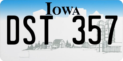 IA license plate DST357