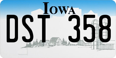 IA license plate DST358