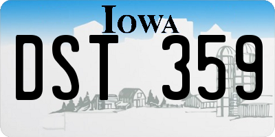 IA license plate DST359