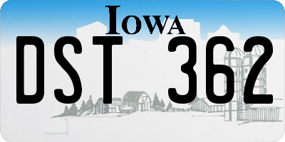 IA license plate DST362