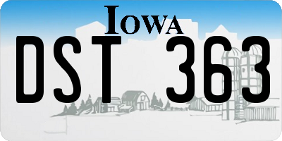 IA license plate DST363