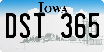 IA license plate DST365