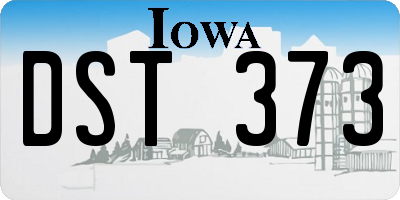 IA license plate DST373