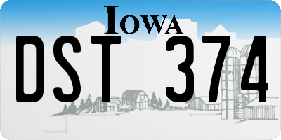 IA license plate DST374