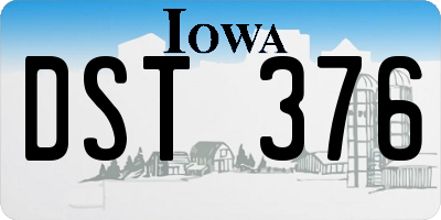 IA license plate DST376
