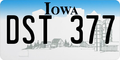 IA license plate DST377
