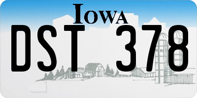 IA license plate DST378