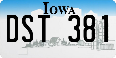 IA license plate DST381
