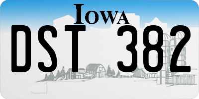 IA license plate DST382