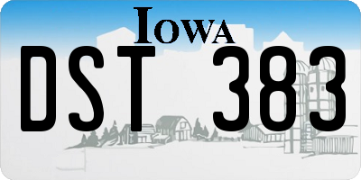 IA license plate DST383